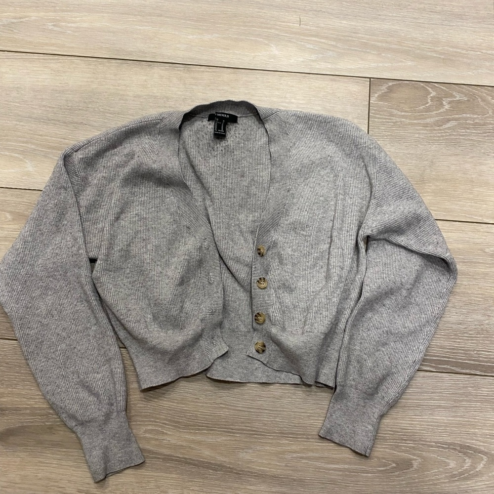 Forever 21 Grey baby doll cardigan - Picture 2 of 3